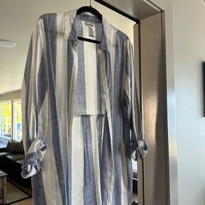 Rugby boyfriend beach shirt linen blend